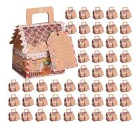 s de Navideñas 50 Piezas Contenedor con Forma de Casa para Envolver | de Pastelería para Para Suministros de Dulces Reunión Navideña Vacaciones Hogar Escuela Oficina