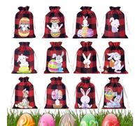 s De Regalo Para Pascua | 12 Piezas Diseño Adorable de Conejito | De Arpillera - Para Bodas Invitados Compañeros Trabajo Regalos Pascua Navidad