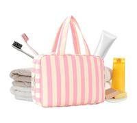 s De Viaje Cosméticos para Mujer - Plegable Impermeable Rayada con Cuatro Compartimentos y Gancho,de Cosmética para Viaje | para Baño, Gabinete, Armario, Vacaciones, Finde, Ducha, Maleta, Camping,