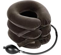 S Dispositivo de tracción cervical para alivio instantáneo del dolor de cuello, soporte inflable y ajustable, almohada de tracción para el cuello para uso doméstico (gris clásico)