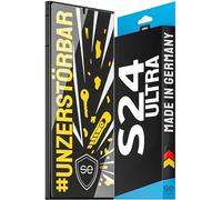 S.E - Protector de pantalla de cristal para Samsung Galaxy S24 Ultra, irrompible, 9H, antigolpes, montaje innovador y material irrompible, fabricado en Alemania