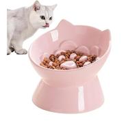 s Elevados para Comida Gatos Plato Cerámico De Agua con Alimentación Lenta | Alto para Gatos En la Zona de Comedor, la Cocina, el Hogar, el Patio, un Apartamento y un Salón