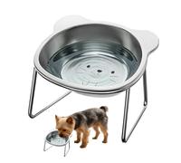 s Elevados para Gatos Inclinado 15° de Acero Inoxidable | Cuenco Desmontable para Gatitos para Mascotas Estancia Salón Suelo Interior Exterior