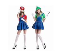 (S,Green)Mario And Luigi Costume For Womens-m