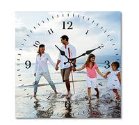 S&H&OU Reloj De Pared Personalizado, Relojes De Pared con Foto para DecoracióN para Sala De Estar, Reloj De Pared Silencioso para NiñOs, Reloj De Tiempo para Colgar En La Pared con Foto Personalizada
