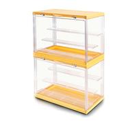 S.I.C Vitrina de acrílico Transparente; Multi Paso para colección Lego, figuritas, Modelos; Caja de exhibición de Gadgets, Organizador Coleccionable de Figuras de acción; (2, Amarillo)