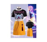 (S)KPop Demon Hunters Mira Cosplay Costume Halloween Party Fancy Dress Set for Womens _b A