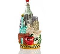 s. Kurt Adler Adorno de Nueva York Cityscape, Cristal, Multicolor, 13,4 cm