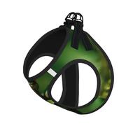 S Leash - Arnés tipo chaleco para perro, tamaño pequeño, con estampado de rana de paz, correa reflectante para exteriores y pasear al perro