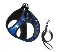 S Leash - Arnés tipo chaleco para perro, tamaño pequeño, diseño de inteligencia artificial, estampado cerebral, correa reflectante para exteriores y pasear al perro