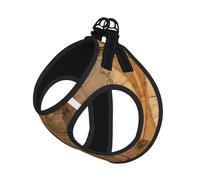 S Leash - Arnés tipo chaleco para perro, tamaño pequeño, vintage, con estampado de mapa del mundo antiguo, correa reflectante para exteriores y pasear al perro