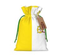 S Linen - Bolsas de regalo de Navidad con estampado de bandera del Vaticano, bolsas de regalo con cordón, para Navidad, Acción de Gracias, decoración de regalo