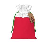 S Linen - Bolsas de regalo de Navidad con estampado de bandera polaca, bolsas de regalo con cordón, para Navidad, Acción de Gracias, decoración de regalo