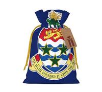 S Linen - Bolsas de regalo de Navidad, diseño de bandera de las Islas Caimán, bolsas de regalo con cordón, para Navidad, Acción de Gracias, decoración de regalos