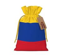 S Linen - Bolsas de regalo de Navidad, estampado de bandera de Colombia, bolsas de regalo con cordón, para Navidad, Acción de Gracias, decoración de regalo