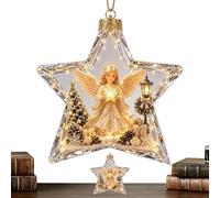 s Luminosos de Cuento Navideño Decoración con Estrella de Puntas | Mini para Árbol con Escena Navideña Para Propietario Decorador Inquilino Oficina Salón Estudio Dormitorio Aula GJ964-05