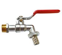 S&M 010385 Grifo jardín rápido en latón con maneta roja 3/4"