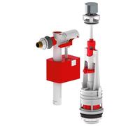 S&M 410925 - Conjunto Descargador universal interrumpible con junta + Grifo flotador compacto lateral con rosca de latón 3/8” | La solución integral para la descarga y llenado de cisternas bajas