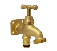S&M 590320 - Grifo de jardín con Entrada de Toma automática | Permite Tener una Toma de Agua sin instalación | Entrada de Toma automática para mangueras y Salida roscada Macho 3/4" | Llave Regulable