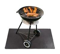 S&M 650017 - Alfombra negra protectora para barbacoa, chimenea y estufa 1,2 m x 1 m | Protege el suelo de grasa, ceniza y suciedad | Resistente y apta para el exterior | 5 años de garantía