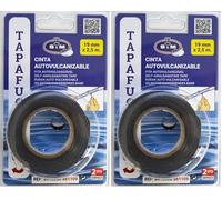 S&M 861109 Cinta tapafugas autovulcanizable negra de 19 mm. Rollo de 2,5 metros (Paquete de 2)