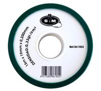 S&M 861802 Cinta deTeflón PTFE alta densidad resiste hasta 250° 0,2 x 19 mm x 15 m