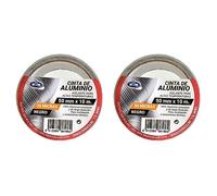 S&M 861864 Cinta aluminio negra 50 mm x 10 m (espesor 30 micras) SANEAPLAST- Cinta adhesiva de aluminio multiusos-- Rollo de 10 metros (Paquete de 2)