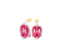 (S-M, Pink) Full Face Snorkel Mask Diving Scuba Goggles Swimming For Kids Adults Anti-Fog