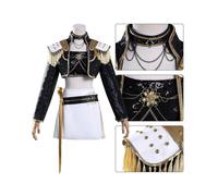 (S,Mira Without Wig)KPop Demon Hunters Mira Cosplay Costume Set Halloween Party Fancy Dress for Womens Black _b A