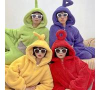 (S-Morado) Pijama enterizo unisex de Lala con disfraz de Teletubbies