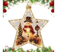 s Navideños Iluminados de Cuento Decoración Estacional de Estrella de | Mini para Árbol con Escena Navideña Para Propietario Decorador Inquilino Oficina Salón Estudio Dormitorio Aula GJ964-04