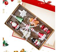 s Navideños para Árbol Colgante de Papá Noel en Vidrio Vintage | 9 Piezas Copo De Nieve Árbol Ventana Salón Dormitorio Ventana Puerta Pared Estante Repisa Chimenea A