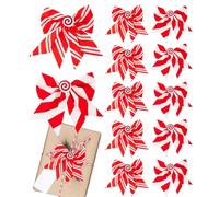 s Navideños para Coronas 12 Adornos Grandes Blancos y Rojos | Guirnalda Decorativa con Rayado de 16 cm para Escalera Chimenea Puerta Principal Patio Boda Organizadores de Eventos