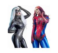 (S-Negro) Mono de Spider-Woman, disfraz de cosplay, mallas de Spider-Man, body_Lucky_B