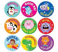 S&O Pegatinas españolas para aliento,Pegatinas motivacionales para niños,Calcomanías de afirmación en español,1008 calcomanías de aula española para estudiantes de primaria