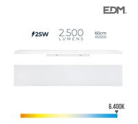 S.of. regleta led 25w 6400k luz fria 2500lm 12x60x4,5cm edm