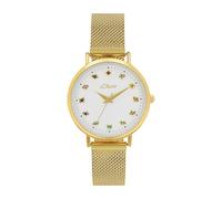 s.Oliver 2039509 - Reloj de pulsera analógico para mujer (correa de acero inoxidable, resistente al agua, 3 bares, incluye caja de regalo), dorado, onesize, Pulsera