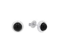 s.Oliver 2040607 - Pendientes de tuerca para mujer, acero inoxidable con ágata, 9 mm, plata