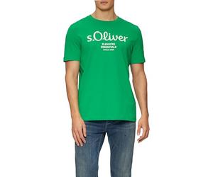 s.Oliver 2139909 Camiseta con Logo, Verde, L Hombres