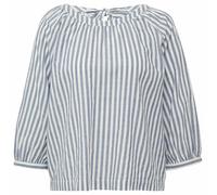 s.Oliver 2164646 Stripes Carmen Blouse, Azul Real, 36 Mujeres