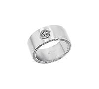 s.Oliver Anillo de acero inoxidable para hombre, plata, brújula, viene en caja de regalo de joyería, 2037999, 66 (21.0), sin gema
