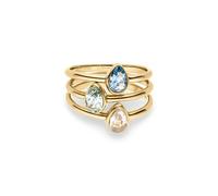 s.Oliver Anillo elegante de acero inoxidable pulido - oro - impermeable y delicado con la piel