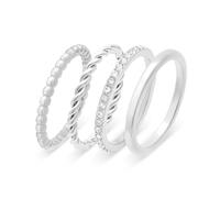 s.Oliver Anillo elegante de acero inoxidable pulido - plata - resistente al agua y delicado con la piel