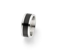 s.Oliver Anillo para hombre - IP negro - talla 60 - acero inoxidable cepillado - impermeable y delicado con la piel