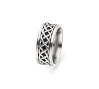 s.Oliver Anillo para hombre - Plata - Talla 66 - Acero Inoxidable Cepillado - Impermeable y respetuoso con la piel