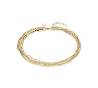 s.Oliver Anklet - Elegante tobillera de acero inoxidable pulido - oro - Cadena barbada ajustable hasta 27 cm - resistente al agua y respetuosa con la piel