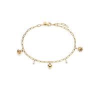 s.Oliver Anklet - Elegante tobillera de acero inoxidable pulido - oro - Cadena de eslabones ajustable hasta 27 cm - resistente al agua y respetuosa con la piel