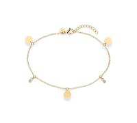 s.Oliver Anklet - Elegante tobillera de acero inoxidable pulido - Oro - Cadena Rolokette ajustable hasta 27 cm - Impermeable y agradable para la piel