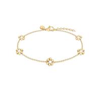 s.Oliver Anklet - Elegante tobillera de acero inoxidable pulido - Oro - Cadena Rolokette ajustable hasta 27 cm - Impermeable y agradable para la piel