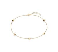 s.Oliver Anklet - Elegante tobillera de acero inoxidable pulido - Oro - Cadena Rolokette ajustable hasta 27 cm - Impermeable y agradable para la piel